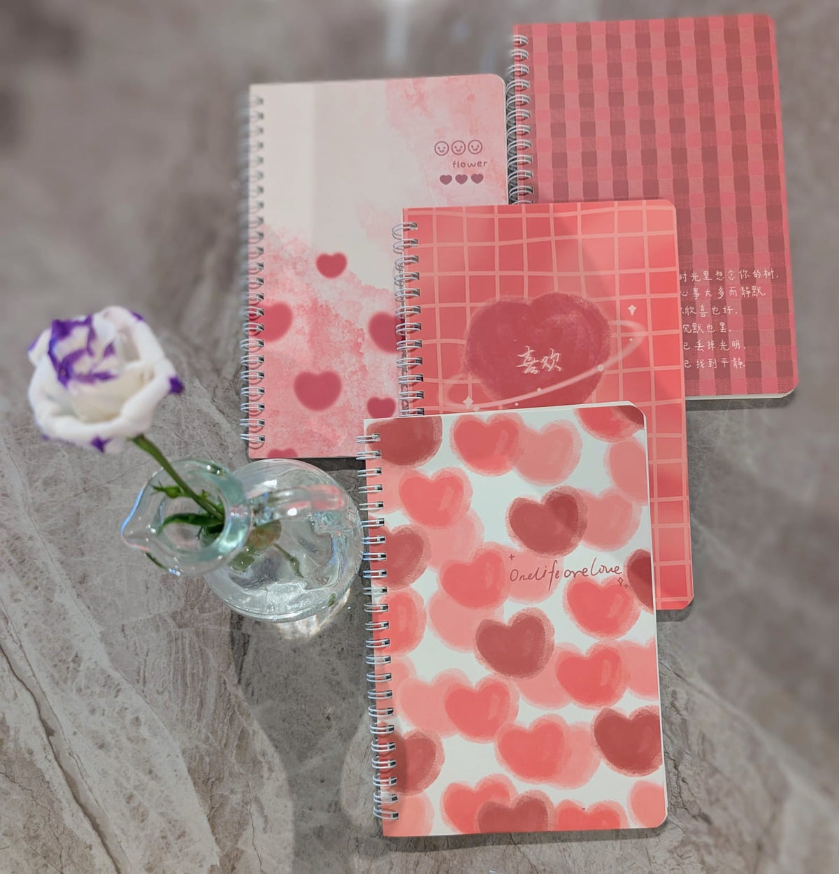 Daisy Mae Pink Heart Notebook – Cute Pastel Stationery