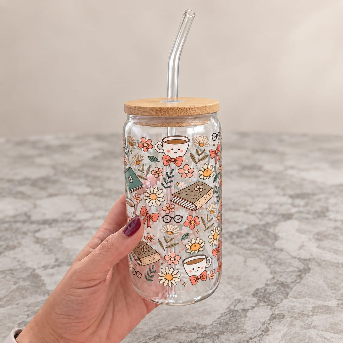 Daisy Mae Glass Can Tumbler