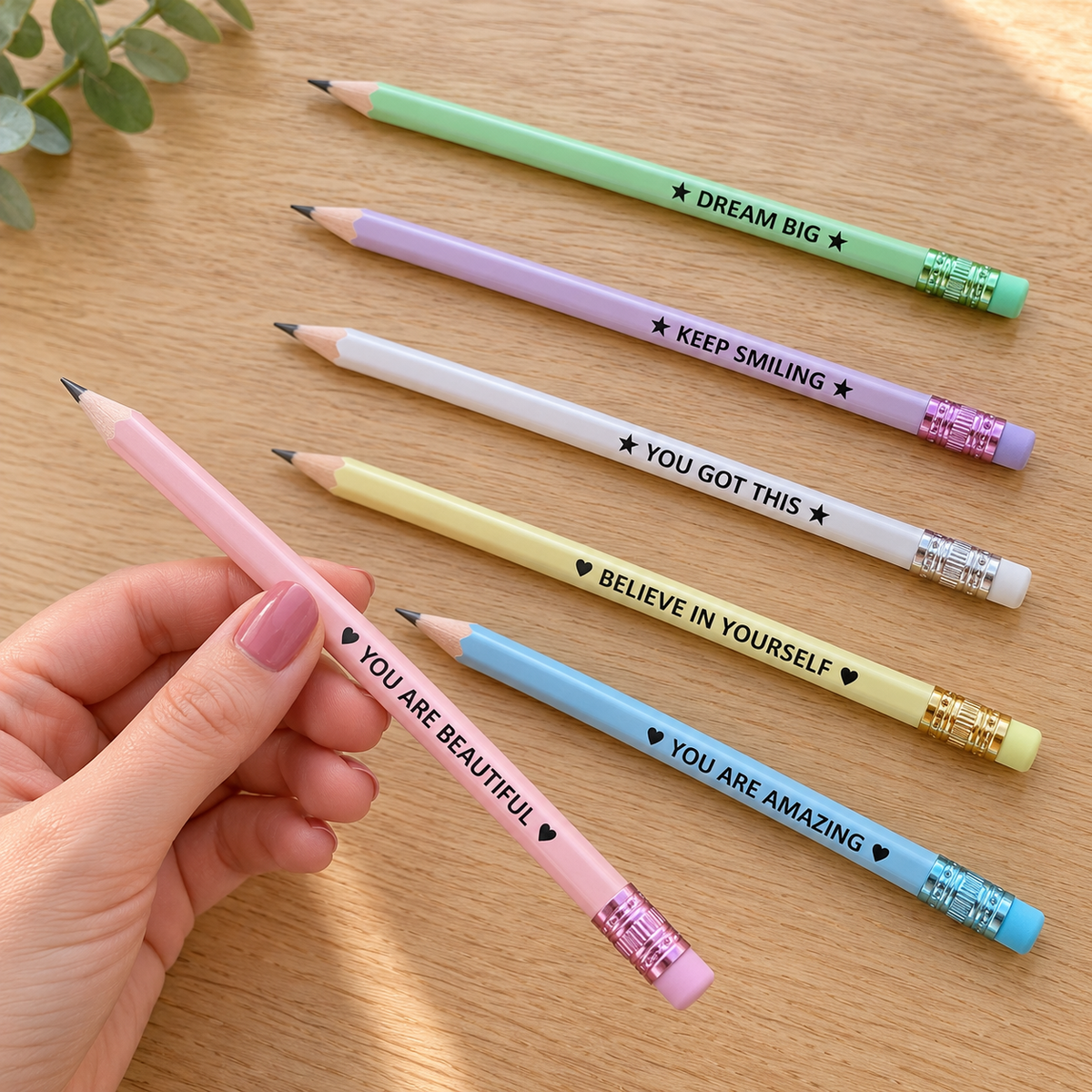 Pastel Motivational Pencils | Set of 2